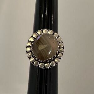 💕‎ Handmade gemstone orca agate ring stamped 925 silver plated size 6.5